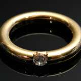 Gelbgold 750 Ring mit Brillant (ca. 0.17ct/SI/W), polierte Oberfläche, 11g, Gr. 55 - Foto 3