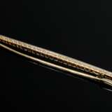 Elegante Gelbgold 585 Stabnadel mit Diamantrosenleiste (zus. ca. 0.20ct/SI-P1/W-TCR) in Platin gefasst, 3,6g, L. 6,4cm - Foto 2