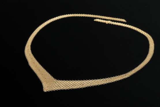 Tiffany & Co Gelbgold 750 "Mesh" Collier, Entw.: Elsa Peretti, 31,6g, L. 67cm, Original Box, leichte Tragespuren - Foto 1