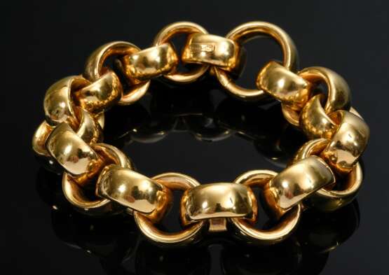 Opulentes Gelbgold 750 Gliederarmband, sign. Cesa, 83g, L. 21,5cm - photo 1