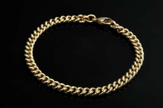 Gelbgold 585 Rundpanzerarmband mit Karabinerschließe, 18,5g, L. 20cm - фото 1