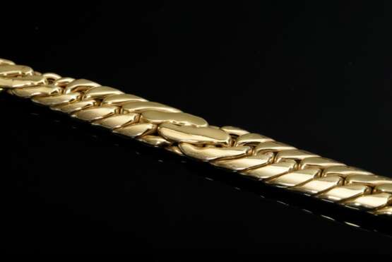 Verlaufendes Gelbgold 585 Collier mit glatter und satinierter Oberfläche, 22g, L. 41cm - photo 2