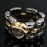 Beweglicher Gelbgold 750 und Edelstahl Chopard Ring "Happy Diamonds" mit Brillant (ca. 0.05ct/VVSI/TW), 11,3g, Gr. 48, Glas zerkratzt, Tragespuren - фото 1