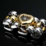 Beweglicher Gelbgold 750 und Edelstahl Chopard Ring "Happy Diamonds" mit Brillant (ca. 0.05ct/VVSI/TW), 11,3g, Gr. 48, Glas zerkratzt, Tragespuren - фото 2
