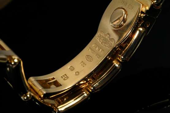 Gelbgold 750 Rolex "Oyster Perpetual Lady-Datejust Pearlmaster", Automatikwerk, Sekundenzeiger, weißes Zifferblatt, Punktindizies mit Achtkantdiamanten und Brillantlünette (zus. ca. 0.25ct/VVS/TW), Armband mit Faltschließe, Datum mit Lup… - фото 5