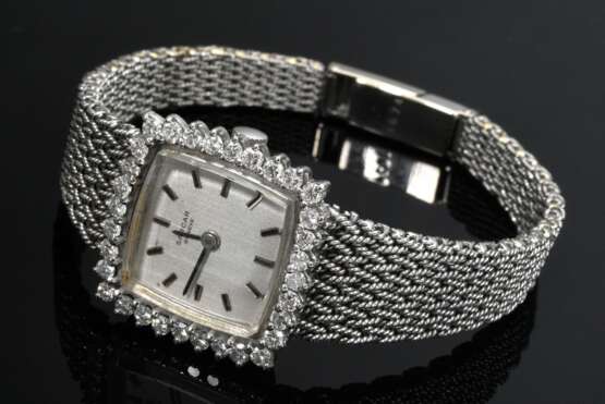Weißgold 750 Sarcar Armbanduhr, Handaufzug mit Brillantlunette (zus. ca. 0.96ct/VSI/W), 38,5g, L. 16,7cm, gangbar (keine Garantie auf Werk und Funktionalität) - фото 2