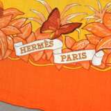 Hermès Baumwoll Carré "Jungle Love", Entw.: Robert Dallet 2000, mit silberfarbenem Labelanhänger, 65x65cm, in Original Box, Tragespuren - фото 3
