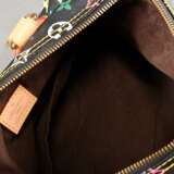 Louis Vuitton "Speedy 30" in Black Monogram Canvas Multicolor, goldfarbene Hardware und Eckbeschläge, vorne aufgesetzte Tasche mit goldfarbenem Schloss, heller Lederbesatz, gerollte Henkel, Hardware mit Logo Prägung, Nr.: SA4142, … - Foto 5