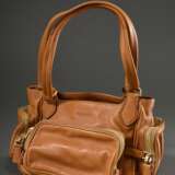 Prada Handtasche "Multi Pocket Bowler Bag", cognacfarbenes Kalbsleder (Vitello Light M Naturale), Nr.: BR2522, mit Certificato di autenticità, 16x22x14cm, Wasserfleck am Boden, min. Gebrauchsspuren - Foto 1