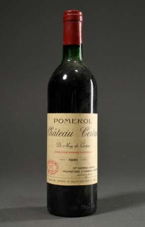 Flasche 1981 Pomerol Chateau Certan "De May de Certan", Rotwein, Gironde, Pomerol, 0,75l, konstante Kellerlagerung - фото 1