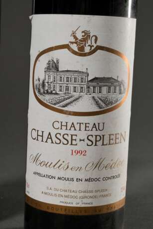 2 Flaschen 1992 Chateau Chasse-Spleen Moulis en Médoc, Rotwein, Bordeaux, 0,75l, konstante Kellerlagerung - фото 2