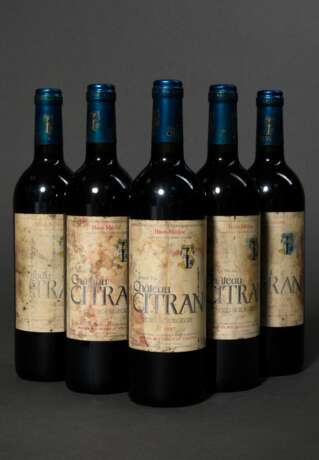 5 Flaschen 1997 Chateau Citran, Rotwein, Bordeaux, Haut Medoc, 0,75l, 2x in, ts, durchgehend gute Kellerlagerung - photo 1