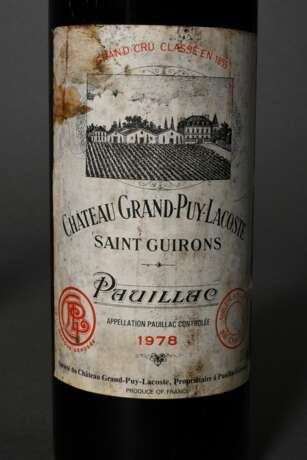 12 Flaschen 1978 Chateau Grand-Puy-Lacoste, Bordeaux, Pauillac, Rotwein, 0,75l, ts - in, durchgehend gute Kellerlagerung, Etiketten und Kapseln beschädigt - photo 2
