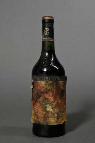 Flasche 1955 (?) Chateau Gruaud-Larose, Rotwein, Bordeaux, Saint Julien, 0,75l, in, durchgehend gute Kellerlagerung, Etikett und Kapsel beschädigt - photo 1