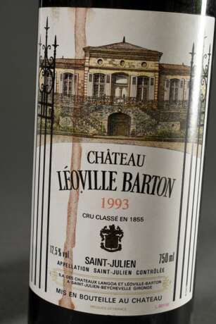 2 Flaschen 1993 Chateau Léoville Barton Saint Julien, Rotwein, Bordeaux, 0,75l, konstante Kellerlagerung - фото 2