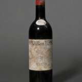 Flasche 1955 Chateau Marquis de Terme, Rotwein, Bordeaux, Margaux Cantenac, 0,75l, hs, durchgehend gute Kellerlagerung, Etikett und Kapsel beschädigt - photo 1