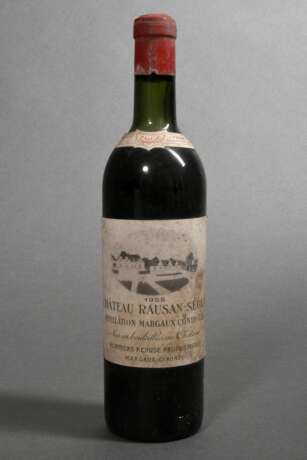 Flasche 1955 Chateau Rauzan-Segla, grand cru classe, Rotwein, Bordeaux, Margaux, 0,75l, ms, durchgehend gute Kellerlagerung, Etikett und Kapsel beschädigt - Foto 1