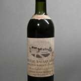 Flasche 1955 Chateau Rauzan-Segla, grand cru classe, Rotwein, Bordeaux, Margaux, 0,75l, ms, durchgehend gute Kellerlagerung, Etikett und Kapsel beschädigt - Foto 1