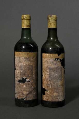 2 Flaschen 1955 Chateau Talbot, Rotwein, Bordeaux, Saint Julien, 0,75l, ms, durchgehend gute Kellerlagerung, Etiketten und Kapseln beschädigt - photo 1