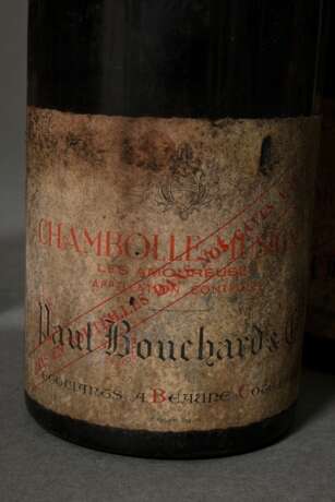 6 Flaschen 1953 Chambolle Musigny, Paul Bouchard & Cie., Rotwein, Burgund, 0,75l, ls - hs, durchgehend gute Kellerlagerung, Etiketten und Kapseln beschädigt - photo 2
