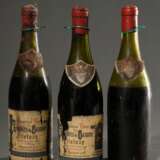 3 Flaschen 1949 Hospices de Beaune, Volnay, Rotwein, Burgund, 0,75l, ls - ms, durchgehend gute Kellerlagerung, Etiketten und Kapseln beschädigt - фото 1
