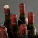 8 Flaschen 1955 Hospices de Beaune, Volnay Santenots , Rotwein, Burgund, 0,75l, ls - hs, durchgehend gute Kellerlagerung, Etiketten und Kapseln beschädigt - фото 5