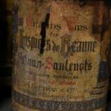 9 Flaschen 1950er (?) Hospices de Beaune, Volnay Santenots, Rotwein, Burgund, 0,75l, ls - hs, durchgehend gute Kellerlagerung, Etiketten und Kapseln beschädigt - фото 2
