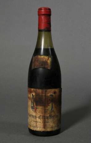 Flasche 1964 Gevrey Chambertin, G. L. Berthon, Rotwein, Burgund, Cote d´or, 0,75l, hs, durchgehend gute Kellerlagerung, Etikett und Kapsel beschädigt - фото 1