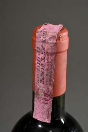 Flasche 1988 Brunello di Montalcino, Italien, Toscana, Rotwein, 0,75l, in, durchgehend gute Kellerlagerung, Etikett und Kapsel beschädigt - photo 4