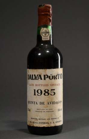 Flasche 1985 Dalva Porto, Quinta de Avidagos, late bottled Vintage (1990), sa Silva, Porto, 0,75l, hf, Etikett und Kapsel beschädigt - Foto 1