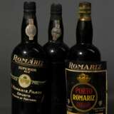 3 Diverse Flaschen Portwein, wohl 1960er Jahre, Romariz, Porto, nummeriert, Erzeuger Abfüllung, 0,75l, in, durchgehend gute Kellerlagerung, Etiketten und Kapseln beschädigt. 1 Etikett fehlt - фото 1