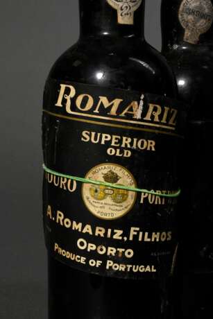 3 Diverse Flaschen Portwein, wohl 1960er Jahre, Romariz, Porto, nummeriert, Erzeuger Abfüllung, 0,75l, in, durchgehend gute Kellerlagerung, Etiketten und Kapseln beschädigt. 1 Etikett fehlt - photo 3
