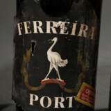 4 Flaschen Portwein, ohne Jahr, Ferreira Port white, (AAF Prägung auf Glas), Porto, Abfüllung wohl in den 60er Jahren, nummeriert, durch Erzeuger, 0,75l, in, durchgehend gute Kellerlagerung, Etiketten und Kapseln beschädigt - photo 3