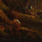 Schütz (oder Schüz), Christian Georg (1718-1791) "Rheinische Flußlandschaft" 1785, Öl/Holz, u. sign./dat., Prunkrahmen (leicht berieben), 26,5x36,8cm (m.R. 42x52cm), Craquelé - фото 3