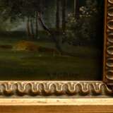 Serné, Adrianus (1773-1847) „Parksee mit Kühen und Spaziergängern“, Öl/Holz, u.r. sign., 29,5x35cm (m.R. 44,5x50,5cm), min. Defekte der Maloberfläche, Craquelé, rest. - Foto 3