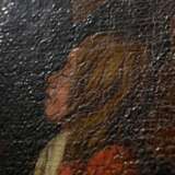 Horemans, Jan Jozef II (1714-1792) zugeschrieben „Interieur mit zwölf Personen bei verschiedenen Tätigkeiten“ 1766(?), Öl/Leinwand, wohl doubliert, verso auf Klebeetikett bez., 51x58,5cm (m.R. 62,7x71cm), Craquelé - Foto 4