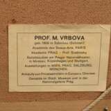 Urbova-Stefkova, Miloslava (1909-1991) "Balletttänzerin", Öl/Hartfaser, u.l. sign., verso bez., Prunkrahmen (kleine Defekte), 42,5x32,5cm (m.R. 68x59cm) - Foto 6
