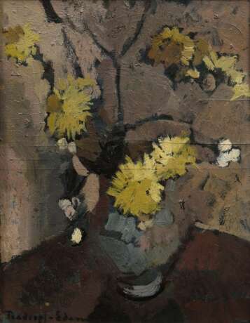 Tesdorpf-Edens, Ilse (1892-1966) "Blumenstillleben in Vase", Öl/Holz, u.l. sign., 41,4x32,2cm (m.R. 46,7x37,8cm), Platte rissig - фото 1