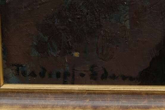 Tesdorpf-Edens, Ilse (1892-1966) "Blumenstillleben in Vase", Öl/Holz, u.l. sign., 41,4x32,2cm (m.R. 46,7x37,8cm), Platte rissig - фото 3