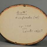 Leissler, Arnold (1939-2014) "Rosette", Hinterglasmalerei, verso sign. und bez. "64/65 I", 18x24cm (oval) (m.R. 20x26,3cm), kleiner Defekt der Maloberfläche - photo 3