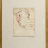 Unbekannter Künstler des 18.Jh. "Kopf", Kohle/Rötel, 29,3x22,3cm (m.R. 66,6x50,6cm), fleckig - фото 2