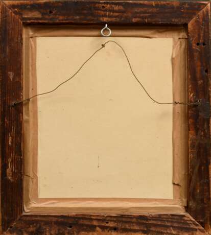Unbekannter Künstler um 1770 "Herrenportrait sitzend im Profil mit Perücke", Gouache/Aquarell, vergoldeter Rahmen mit breiter Hohlkehle, 28,5x25,5cm (m.R. 39,3x35,3cm), kleine Defekte der Maloberfläche - photo 4