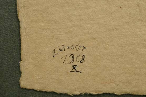 Leissler, Arnold (1939-2014) "Pisa-Säule" 1968, Tinte, u.l. sign./dat., Berliner Leiste (kleine Defekte), BM ca. 40x32cm, (m.R. 50x42cm), leichte Altersspuren - Foto 3