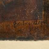 Berber, Mersad (1940-2012) "Mädchen mit Kleid" 1974, Farbholzschnitt/ Mischtechnik/ Goldfolie, u.r. 2x sign. und dat., BM 32,3x22,6cm (m.R. 38,5x28cm) - фото 3