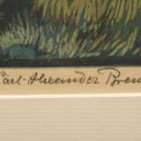 Brendel, Karl Alexander (1877-1945) "Mutter und Kind", Farbholzschnitt, u. sign./bez., PM 26,5x32,5cm (45,8x51cm), min. fleckig und vergilbt - photo 3