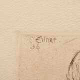 Eitner, Ernst (1867-1955) "Portrait eines Kleinkindes" 1936, Radierung, u.r. sign., o.l. i.d. Platte sign./dat., PM 16,7x11,4cm, BM 36x27cm, leicht fleckig, verso Montagereste - Foto 3