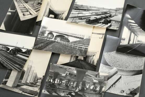 10 Renger-Patzsch, Albert (1897-1966) "Architekturstudien" (Beton- und Brückenbau), Fotografien, verso gestempelt, wohl Vintage Prints, je 18,2x12,2cm, leichte Alters- und Lagerspuren - Foto 1