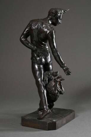 Chemellier, George de (1835-1907) "Get Up" (Akrobat mit Pudel), Bronze dunkel patiniert, auf der Plinthe sign., H. 41cm - фото 2
