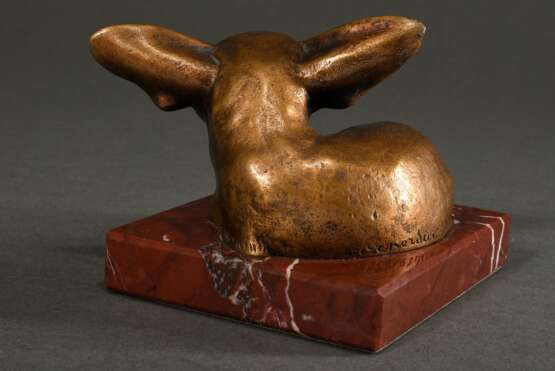 Sandoz, Èduard Marcel (1881-1971) "Wüstenfuchs", Bronze auf Marmorsockel, sign., bez.: "Cire perdure Susse Frères Paris", H. 9cm - photo 4