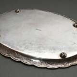 Ovales chinesisches Silber Tablett "Pflanzen", Silber, 504g, 30,8x22cm - Foto 3